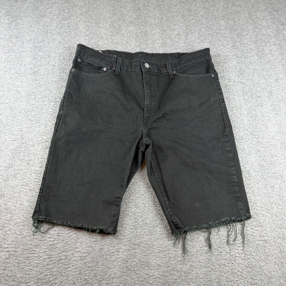 Levi's 511 Slim Cutoff‎ Denim Shorts Men's 38 Black Raw Hem 36555-0295
